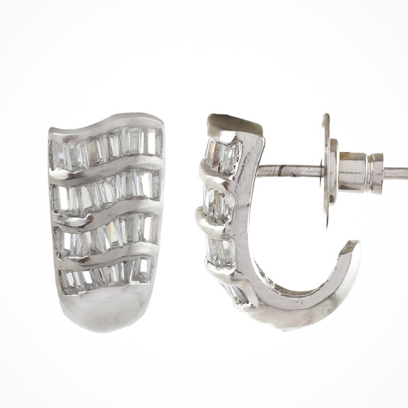 Oussum Women Cluster Earring Jewelry For Valentine Gift Baguette Stone Ear Stud Earring