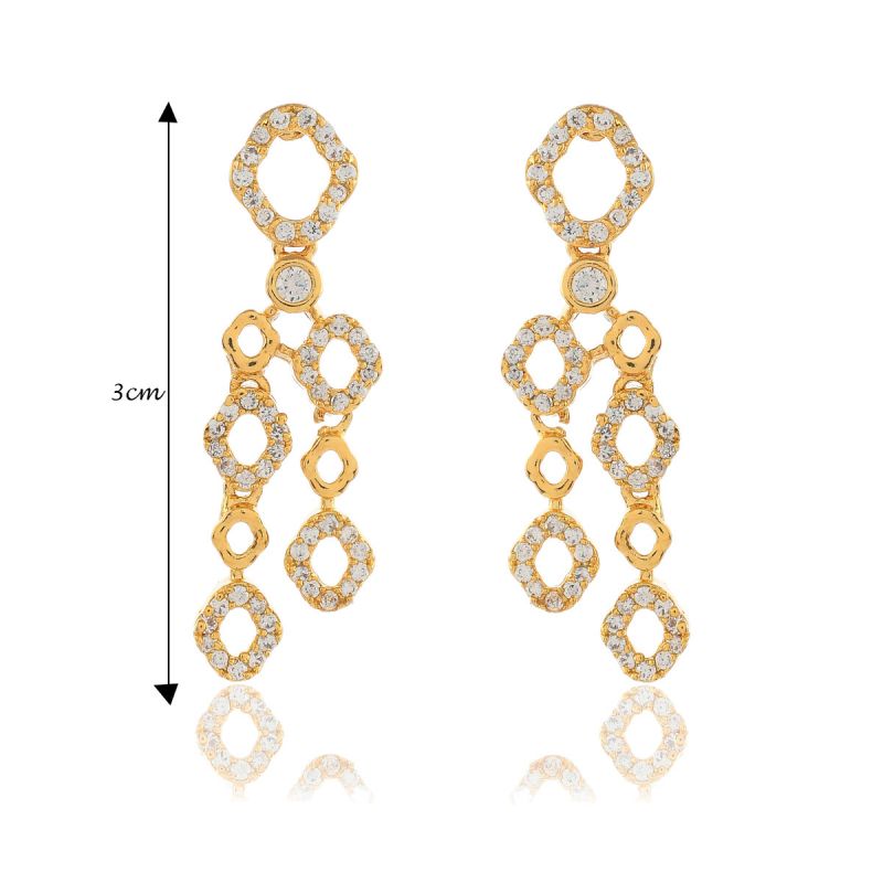 Oussum Women CZ Brass Alloy Gold Plated Cubic Zirconia Necklace Set