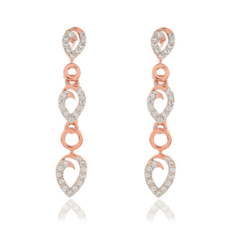 Oussum Women CZ Diamond Rose Gold Plated Necklace Set For Christmas