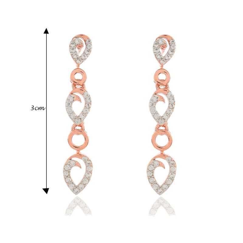 Oussum Women CZ Diamond Rose Gold Plated Necklace Set For Christmas