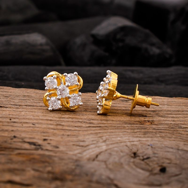 oussum Women CZ White Cubic Zirconia Cluster Flower Shaped Stud Earrings Jewelry