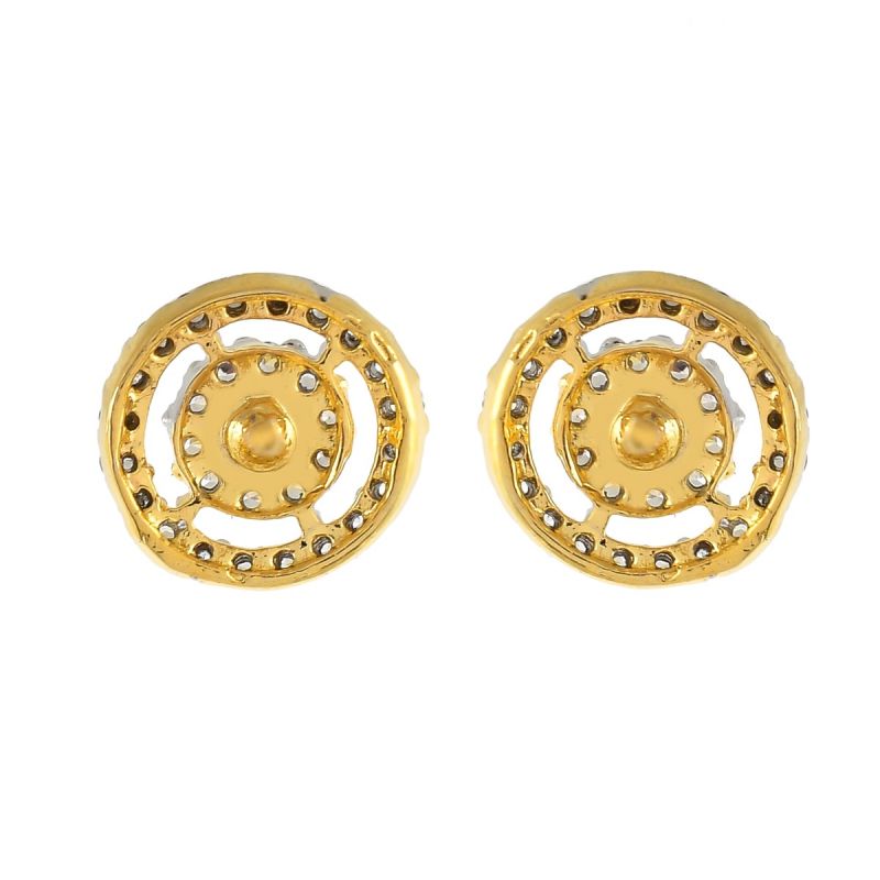 Oussum Women CZ White Cubic Zirconia Round Shape Stud Earrings Jewelry