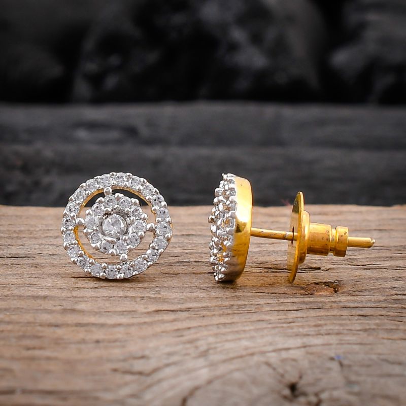 oussum Women CZ White Cubic Zirconia Round Shape Stud Earrings Jewelry oussum Women CZ White Cubic Zirconia Round Shape Stud Earrings Jewelry