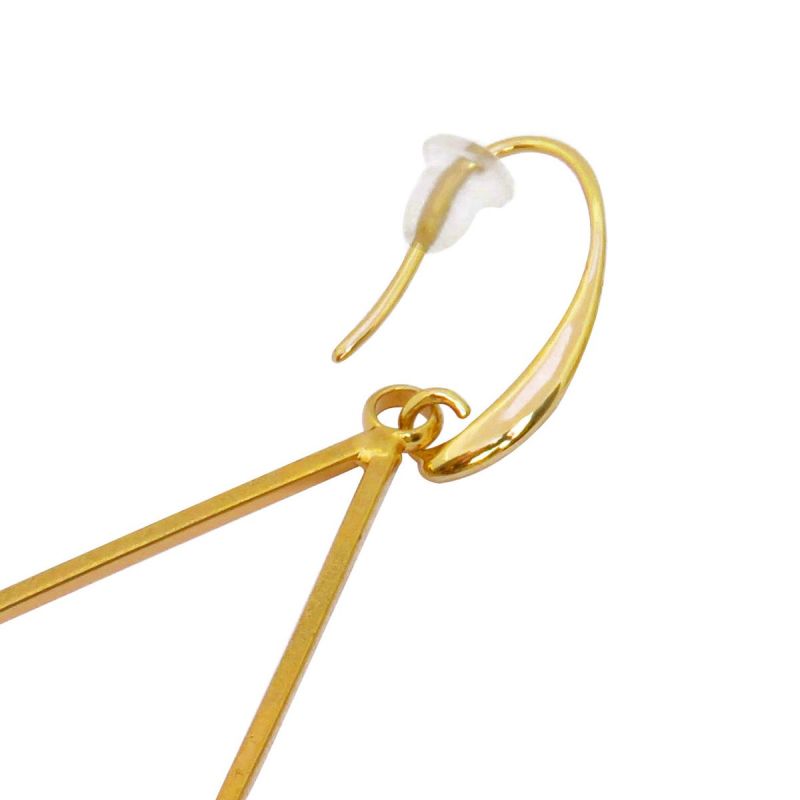 Oussum Women Dangle Earrings Triangle Shape Metal Stone Bohemian Ear Jewelry