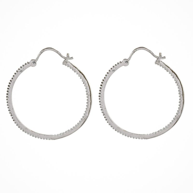 Oussum Women Design White Cubic Zirconia Oval Shape Earring Jewelry For Gift