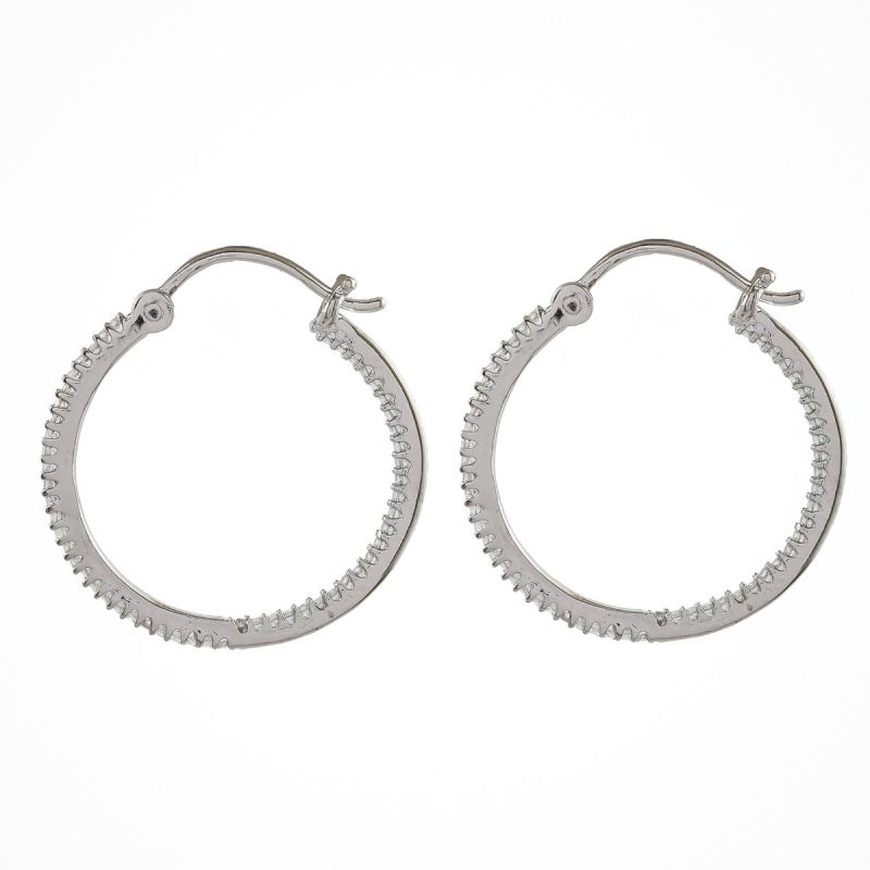 Oussum Women Elegant Design White Cubic Zirconia Oval Shape Earring Jewelry For Gift