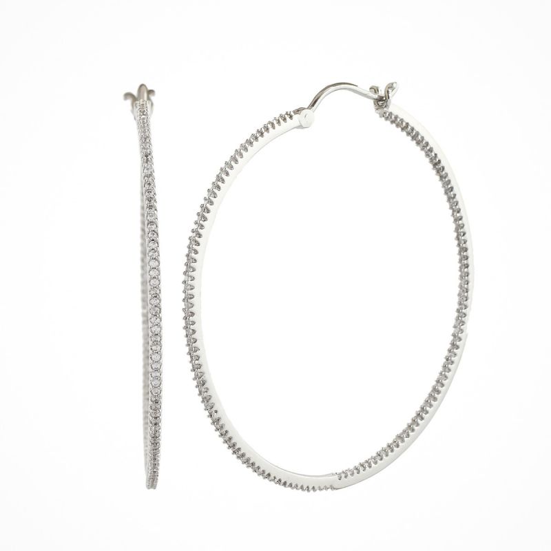 Oussum Women Elegant White Cubic Zirconia Oval Shape Earring Jewelry For Gift