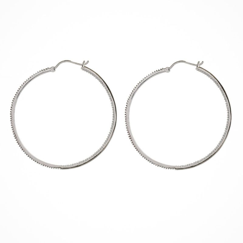 Oussum Women Elegant White Cubic Zirconia Oval Shape Earring Jewelry For Gift