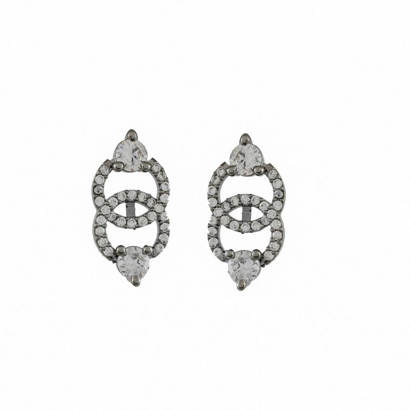 Oussum Women Fashion Round Stone Cubic Zirconia Stud Earring