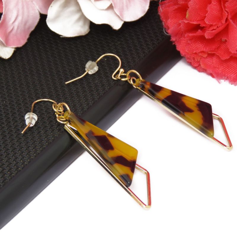 Oussum Women Fashion Tortoise Shell Brown Dangle Earrings For Gift