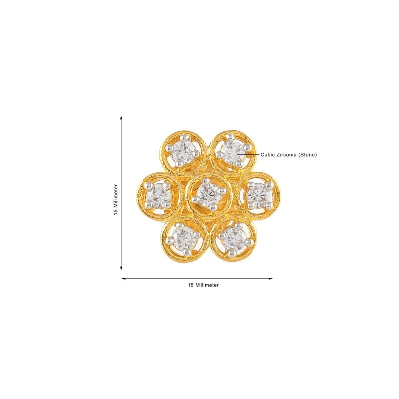 Oussum Women Flower Floral Shape White Cubic Zirconia Stud Earrings Jewelry