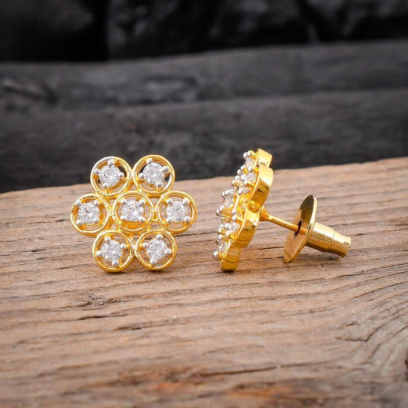 oussum Women Flower Floral Shape White Cubic Zirconia Stud Earrings Jewelry oussum Women Flower Floral Shape White Cubic Zirconia Stud Earrings Jewelry