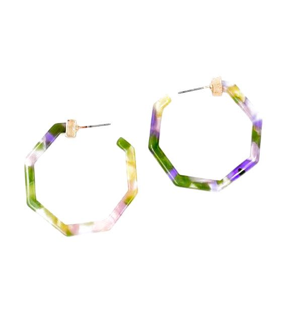 oussum Women Geometric Resin Hoop Earrings for Women Girl
