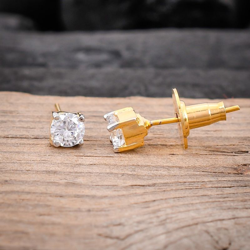 oussum Women Round Shape CZ Cubic Zirconia Stud Earrings Jewelry For Gift oussum Women Round Shape CZ Cubic Zirconia Stud Earrings Jewelry For Gift