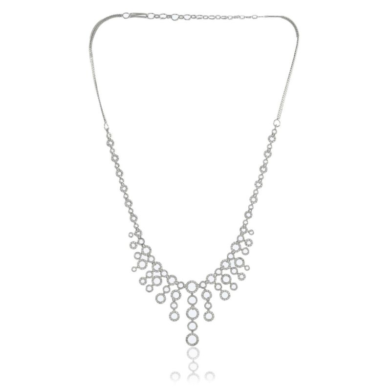 Oussum Women’s CZ Diamond Black Plated Necklace Set For Christmas