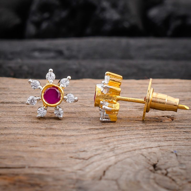 oussum Women Snowflake Shape CZ Cubic Zirconia Stud Earrings Jewelry For Gift