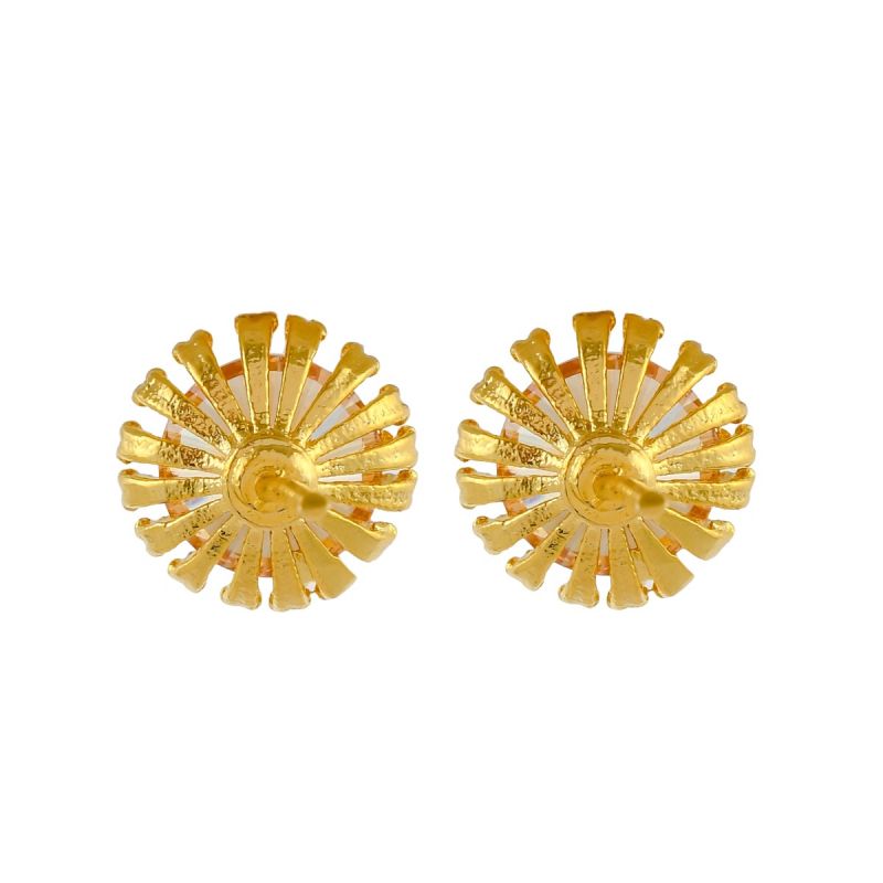 Oussum Women Solitaire Round Shape CZ Stone Stud Earring Jewelry For Gift