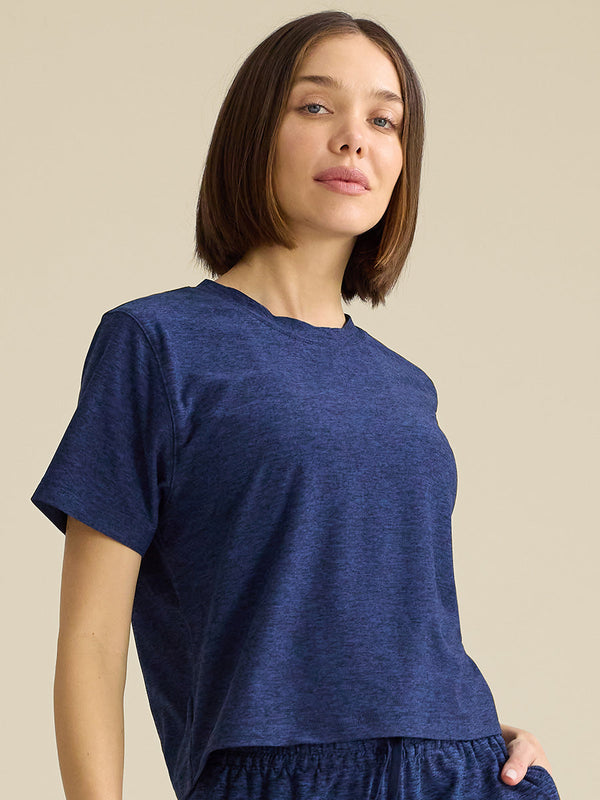 Outdoor Voices CloudKnit Heavyweight Boxy Shortsleeve Navy
