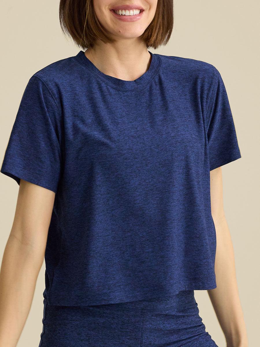 outdoor voices CloudKnit Heavyweight Boxy Shortsleeve Navy