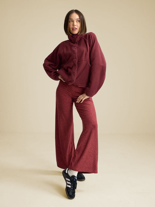 Outdoor Voices CloudKnit High Rise Wide Leg Pant Burnt Sumac