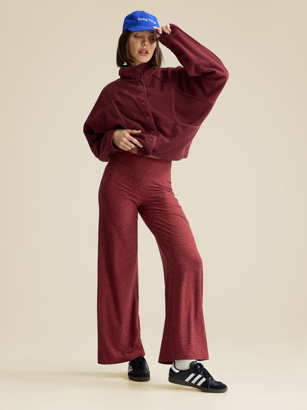 Outdoor Voices CloudKnit High Rise Wide Leg Pant Burnt Sumac