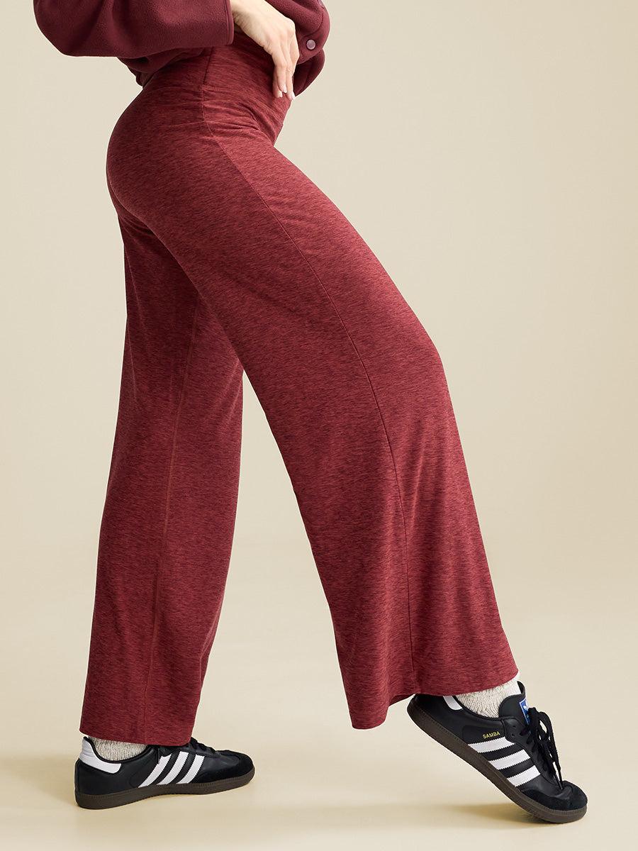 outdoor voices CloudKnit High Rise Wide Leg Pant Burnt Sumac