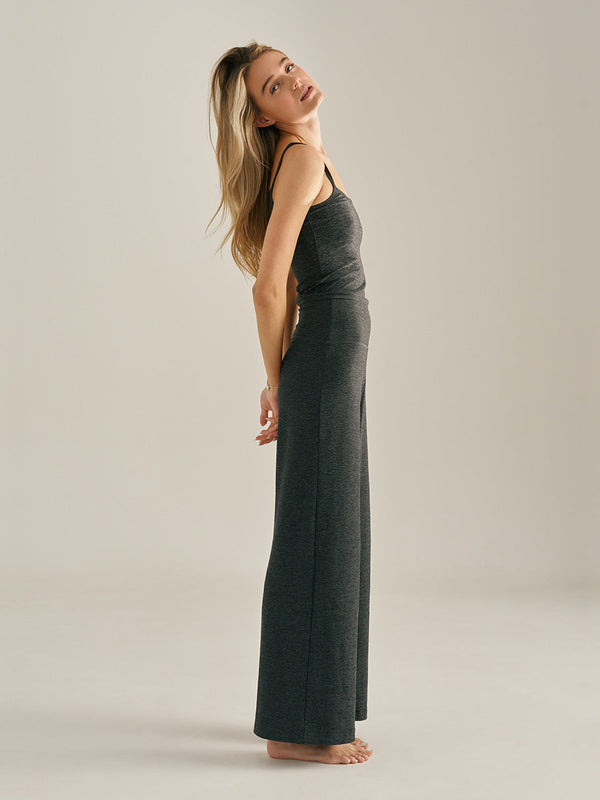 Outdoor Voices CloudKnit High Rise Wide Leg Pant Charcoal