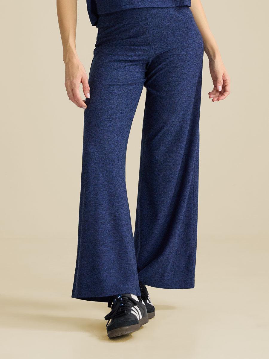 outdoor voices CloudKnit High Rise Wide Leg Pant Navy