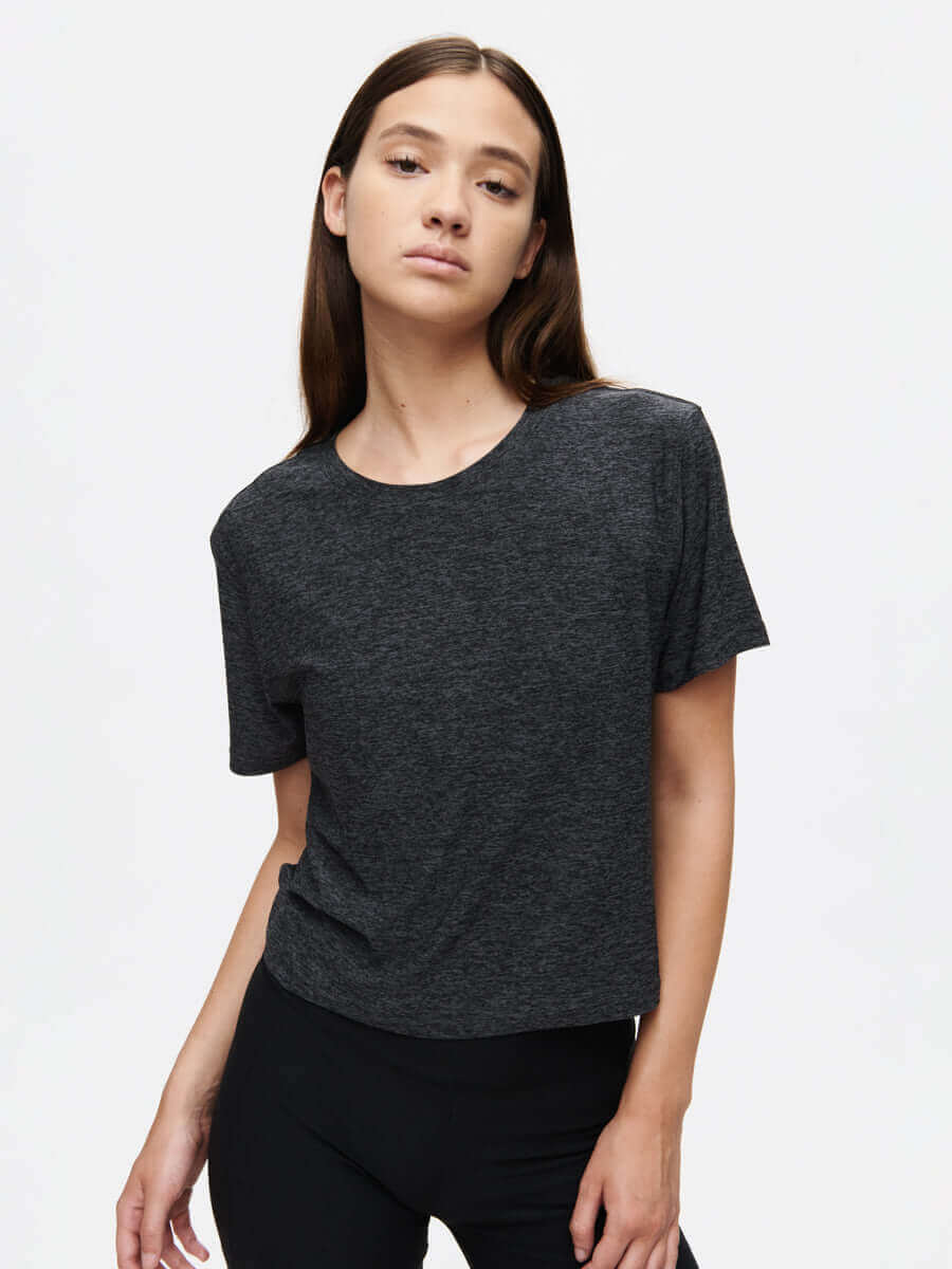 outdoor voices CloudKnit Boxy Shortsleeve Charcoal