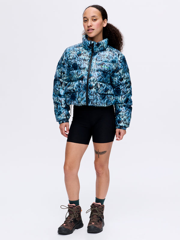 Outdoor Voices Rainy Floral Puff Mineral Blue