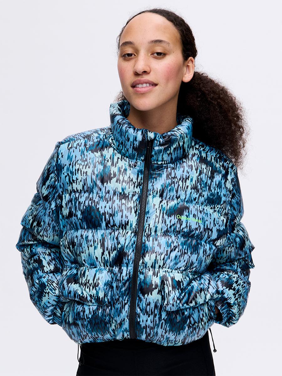 outdoor voices Rainy Floral Puff Mineral Blue