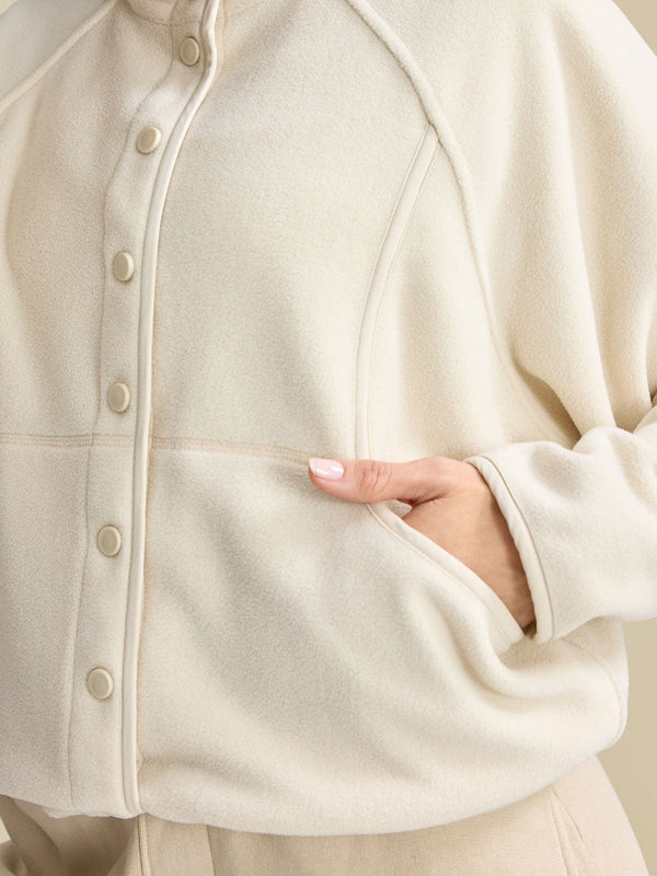 Outdoor Voices RecFleece Snap Jacket Eggshell