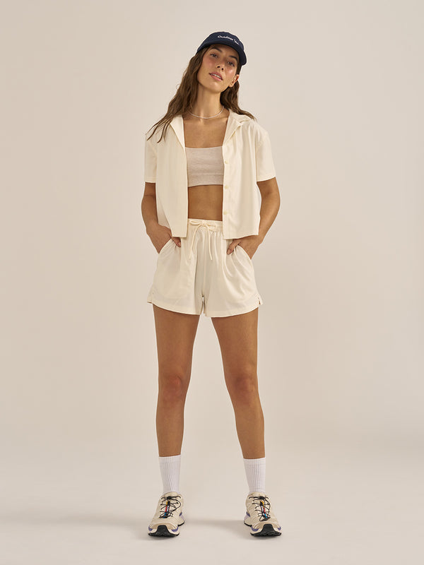 Outdoor Voices SolarCool 3" Beach Short Milk Stone