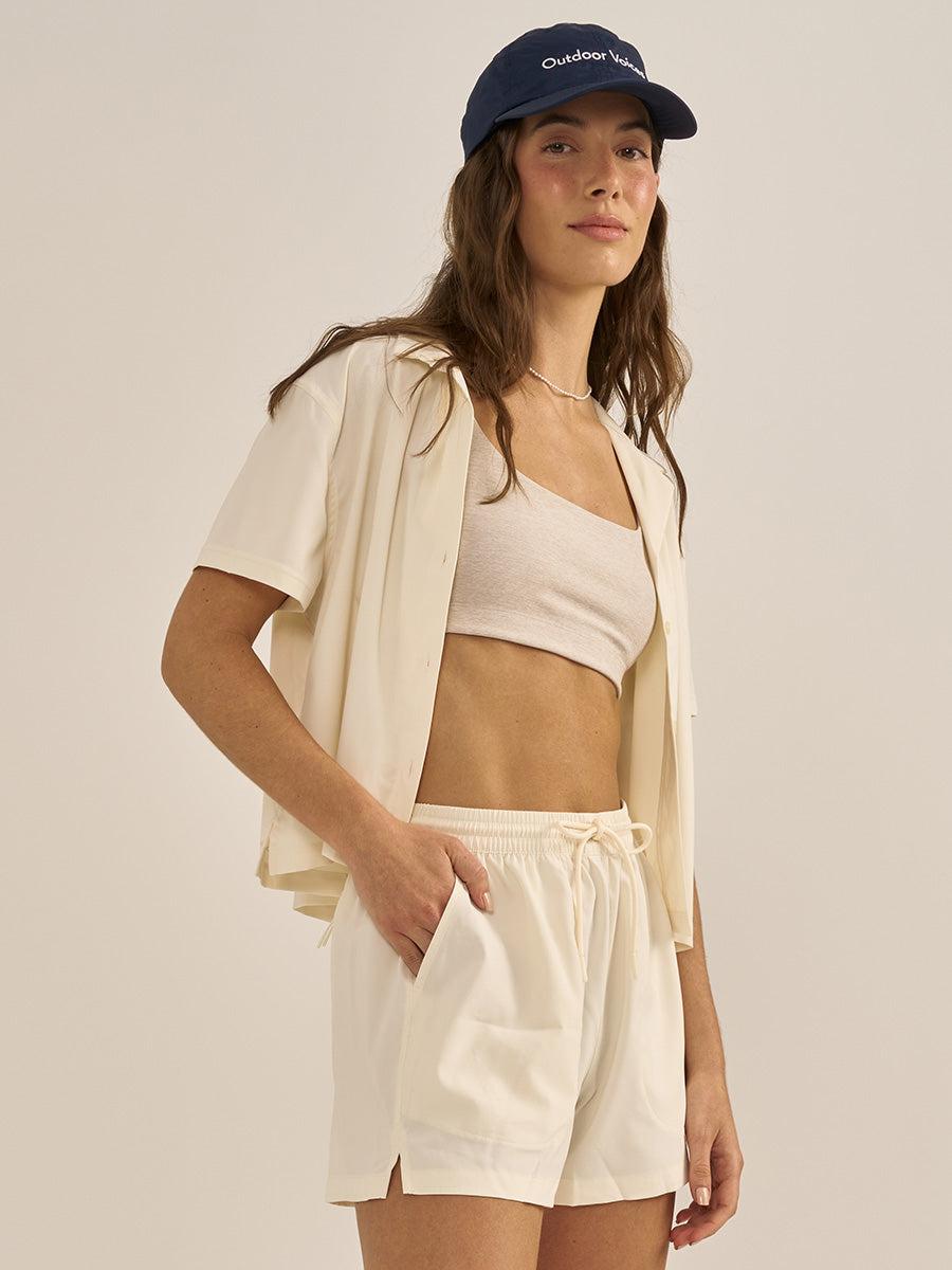 outdoor voices SolarCool 3" Beach Short Milk Stone