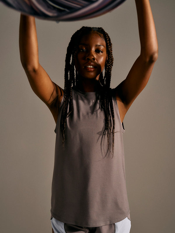 Outdoor Voices ThinkFast Mesh Muscle Tank Thunder