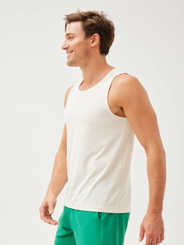 Outdoor Voices ThinkFast Mesh Tank Milk Stone