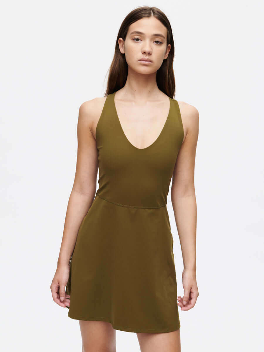 outdoor voices Volley Dress Dark Olive