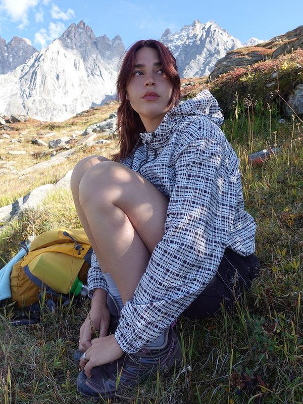 Outdoor Voices Windbreaker Mineral Blue Plaid
