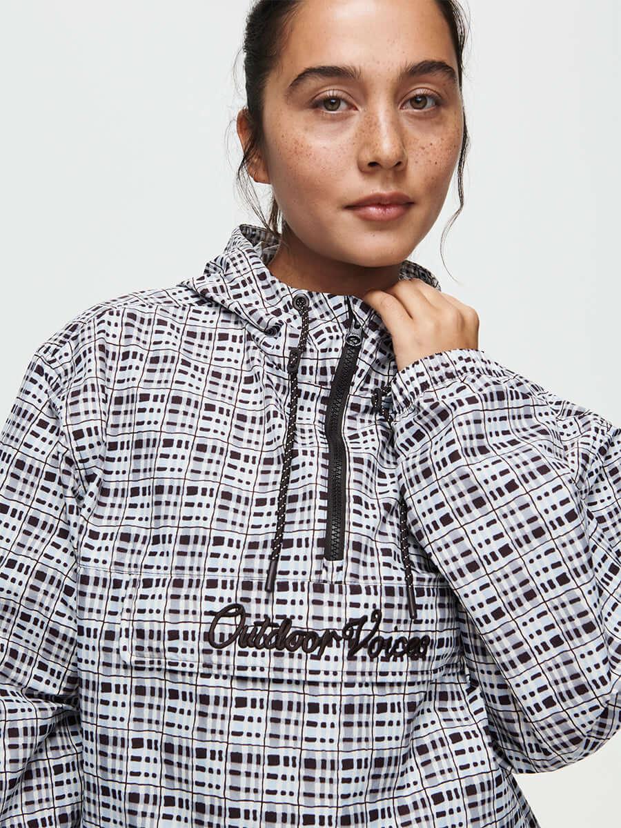 outdoor voices Windbreaker Mineral Blue Plaid