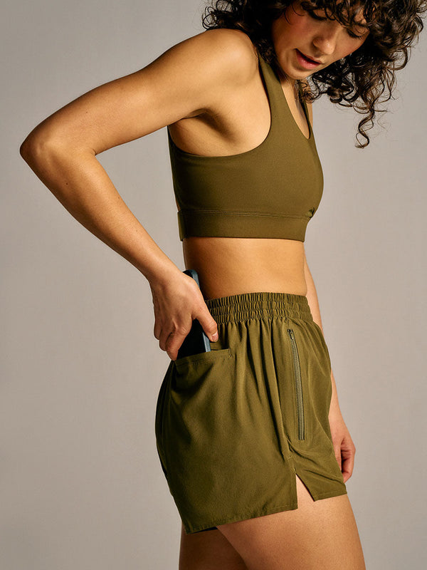 Outdoor Voices Zephyr 3" Short Dark Olive