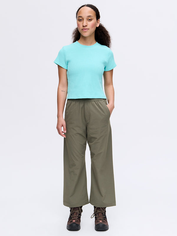 Outdoor Voices RecTrek Cropped Wide Leg Pant Tea Tree
