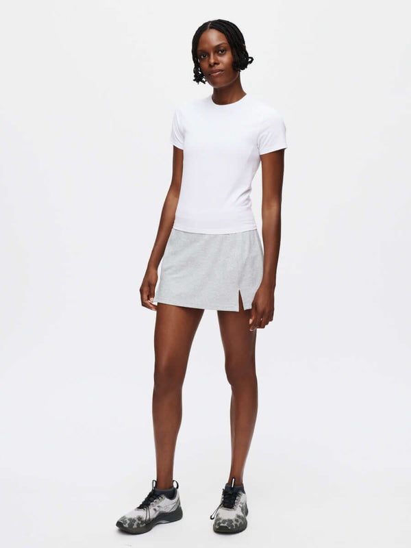 Outdoor Voices ThinkFast Jersey Baby Tee Brilliant White