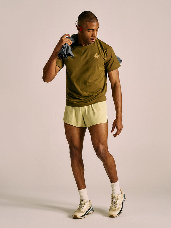 Outdoor Voices ThinkFast Mesh Graphic Shortsleeve Dark Olive