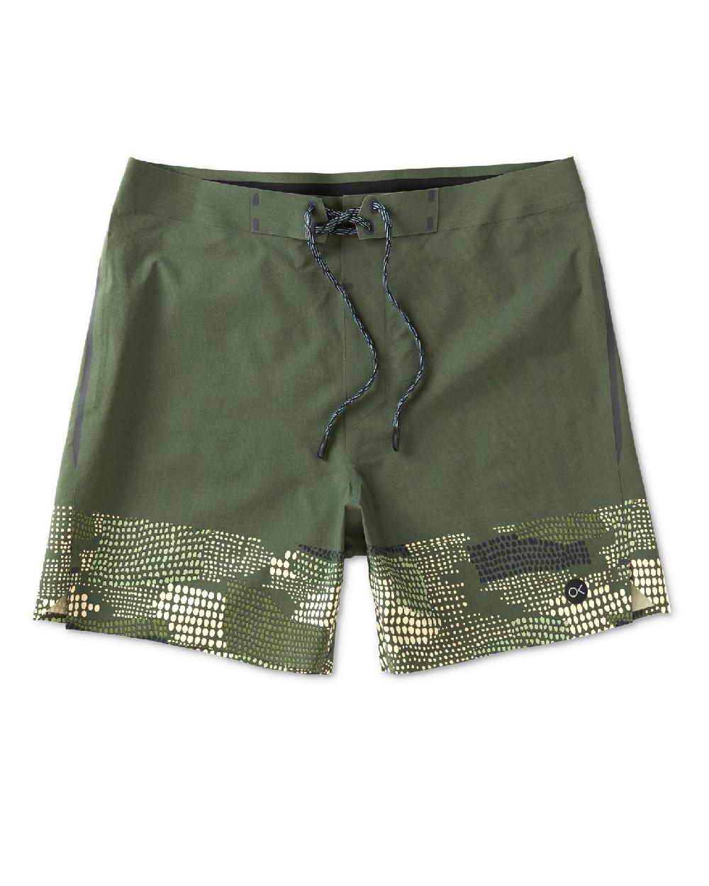 outerknown APEX Evolution Trunk by Kelly Slater 17" Deep Olive Pescador Block