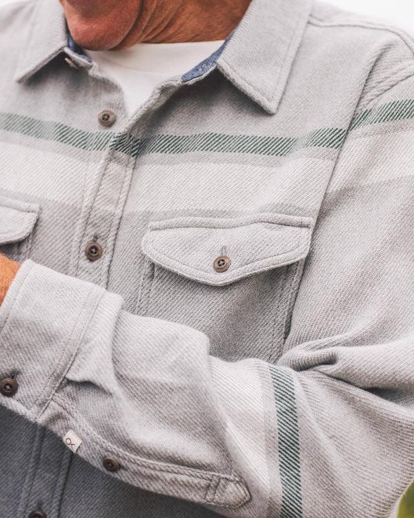 Outerknown Blanket Shirt Heather Grey Sunzal Stripe