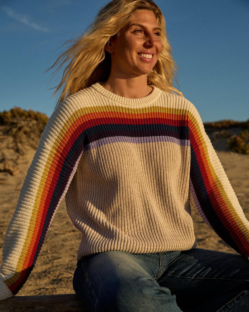 outerknown Nostalgic Rainbow Sweater OK Dusk Rainbow