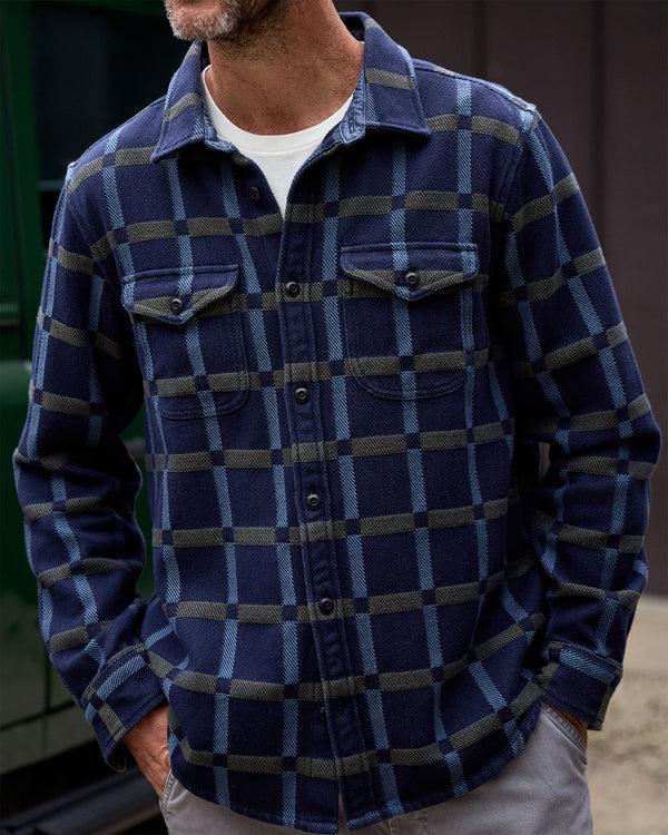 Outerknown Blanket Shirt Indigo Sea Bridge Plaid