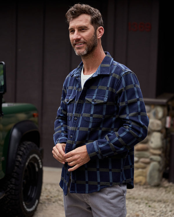 Outerknown Blanket Shirt Indigo Sea Bridge Plaid