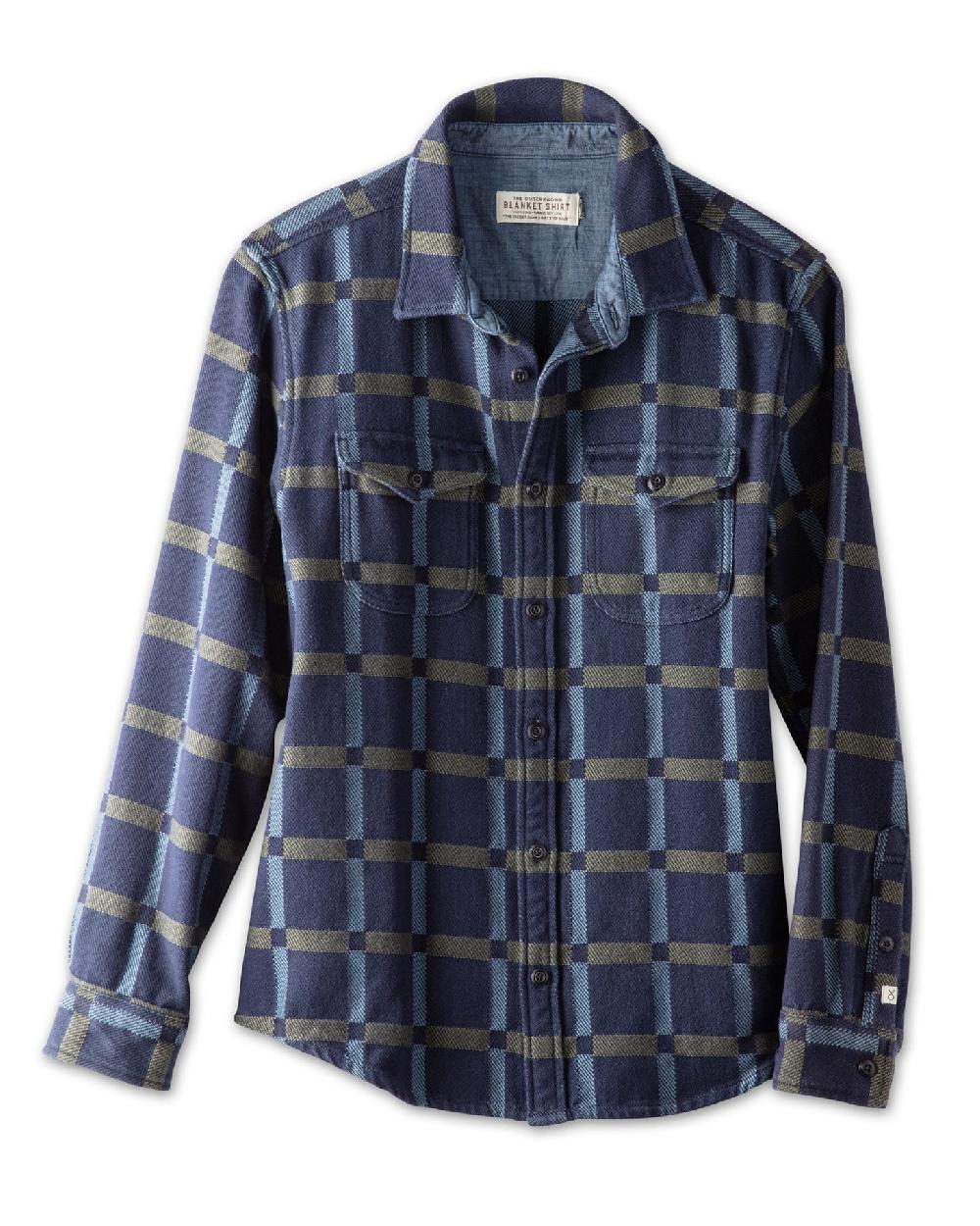 outerknown Blanket Shirt Indigo Sea Bridge Plaid
