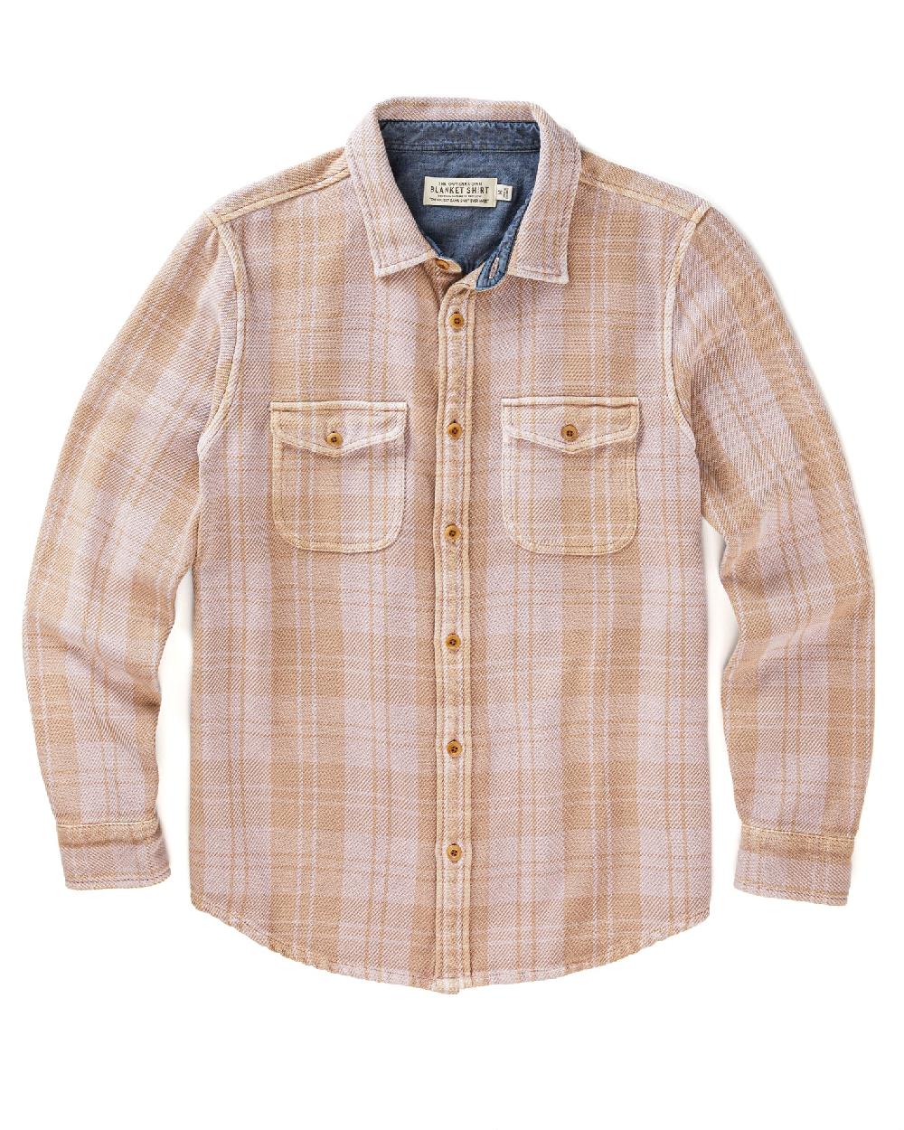 outerknown Blanket Shirt Lilac Haze Latte Boxes